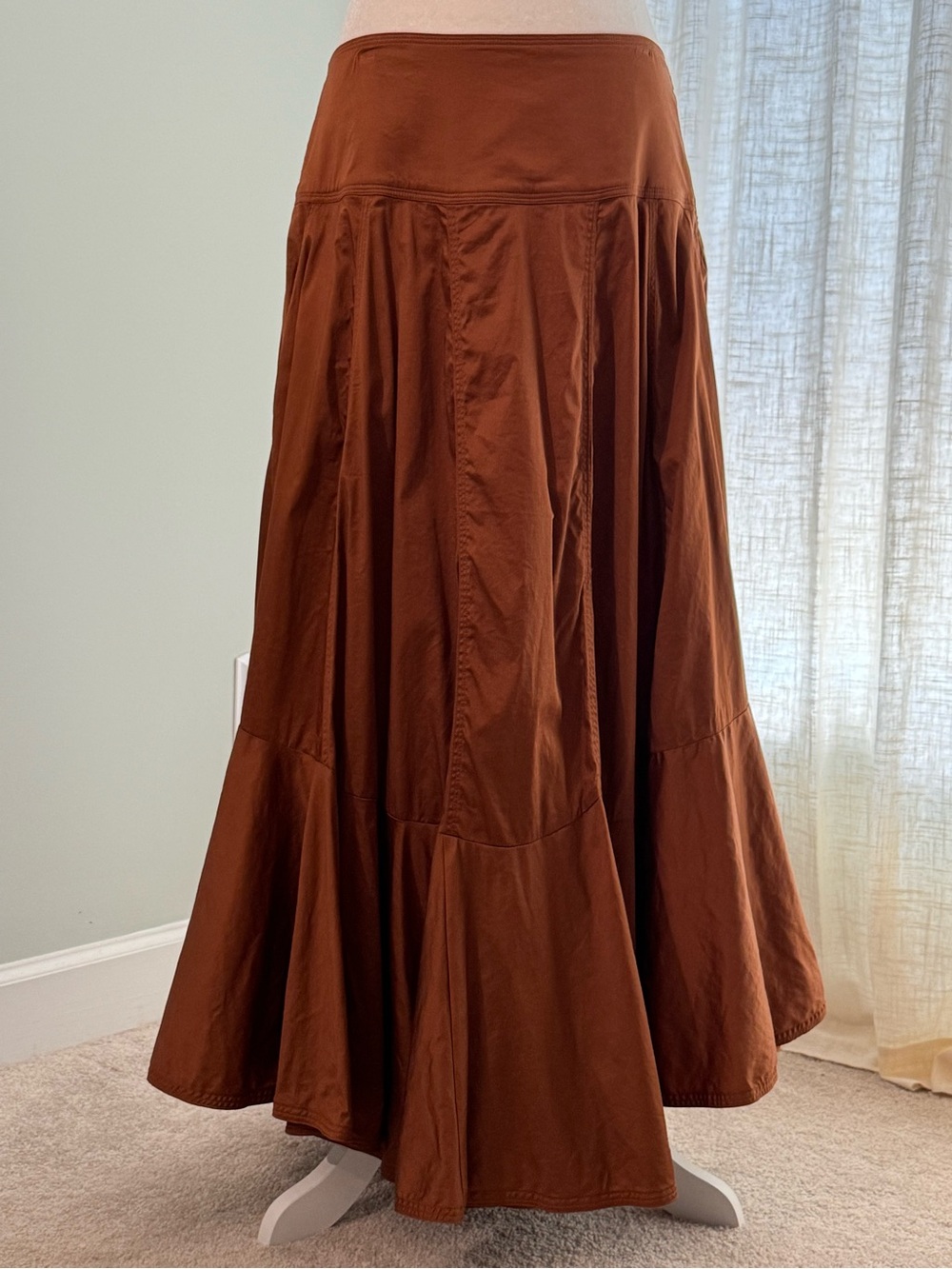 FARM Rio Tiered Ruffle Maxi Skirt in Brown - Size Medium